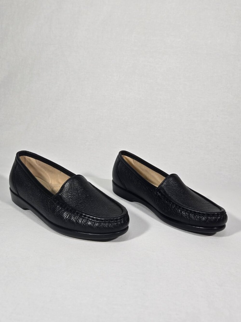 SAS All-Day Comfort Support BLACK Leather Simplify-Everyday Loafer Women Size 8M